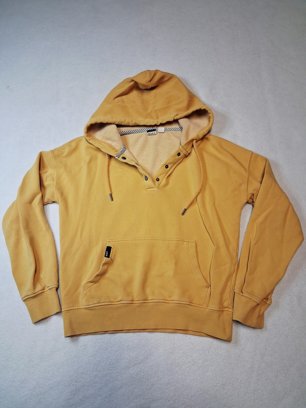 Roxy Mustard Pullover Hoodie with Kangaroo Pocket